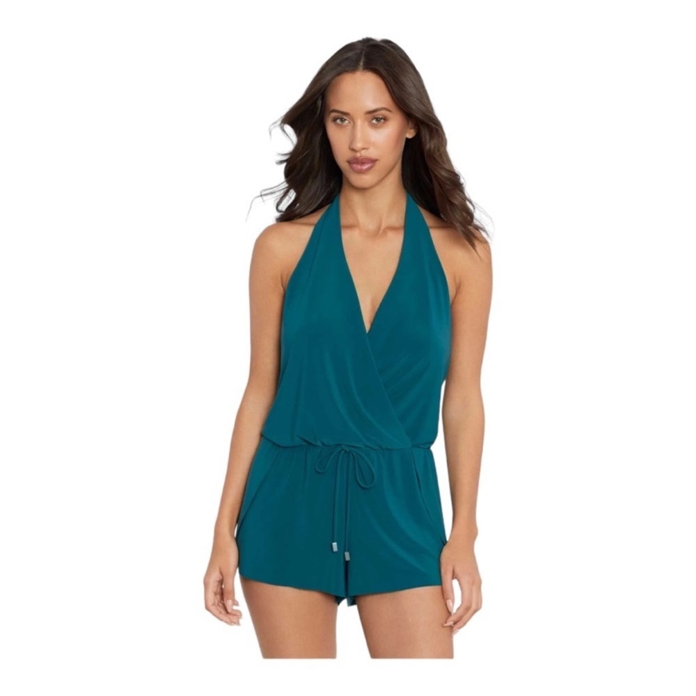 Magicsuit Nwt Bianca Romper One Piece Bathing Suit Size 14 In Palm Green